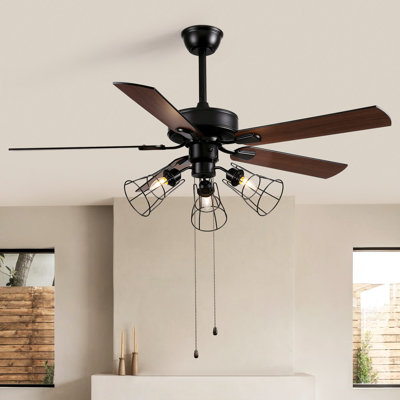 52-inch Ceiling Mounted Ceiling Fan With With Lights And Pull Chains