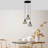 Industrial-Style Chandelier, Black & Antique Finish, 16.5 x 16.5 x 46.1 inches | Metal Body, Adjustable Height, 3 x E27 Max 40W | Perfect for Modern Dining Rooms & Living Areas, Elegant Design