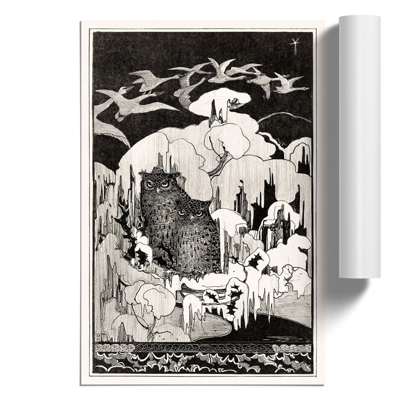 Owls at Winter by Theo van Hoytema - Frameless Print, 59cm H x 42cm W x 0.1cm D