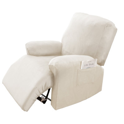 4-Piece Velvet Recliner Silpcover Stretch Chair Cover Furniture Protector