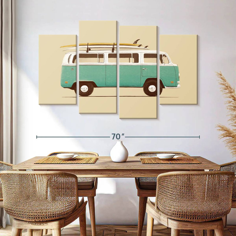 Mehar Blue Retro Van, H 42 po x l 68 po