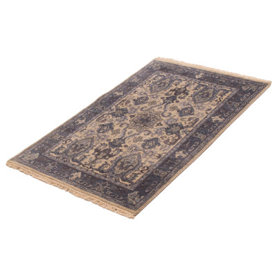 Tapis kaki clair en laine noué à la main Finest Agra Jaipur 3 pi 8 po x 5 pi 9 po