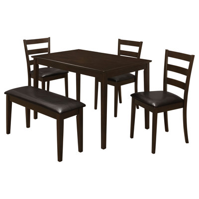 Burget 5-piece Rectangular Dining Table Set Cappuccino