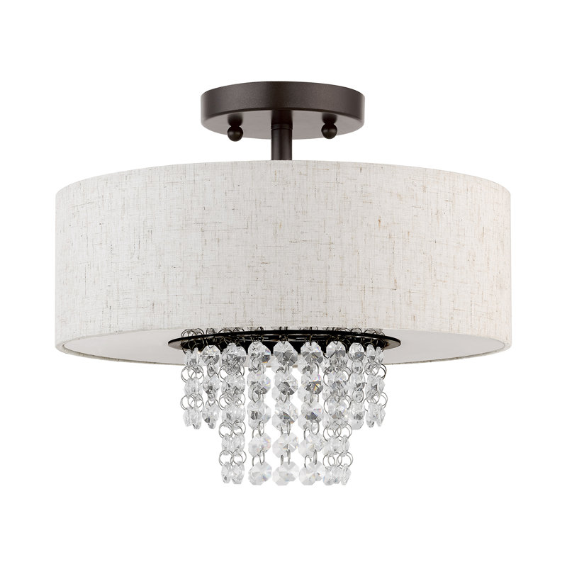 Claudelle Fabric Semi Flush Mount, 10.7" H x 13" W