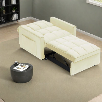 Multifunctional Convertible Sofa Bed, Metal & Wood, Modern Compact Design For Small Spaces