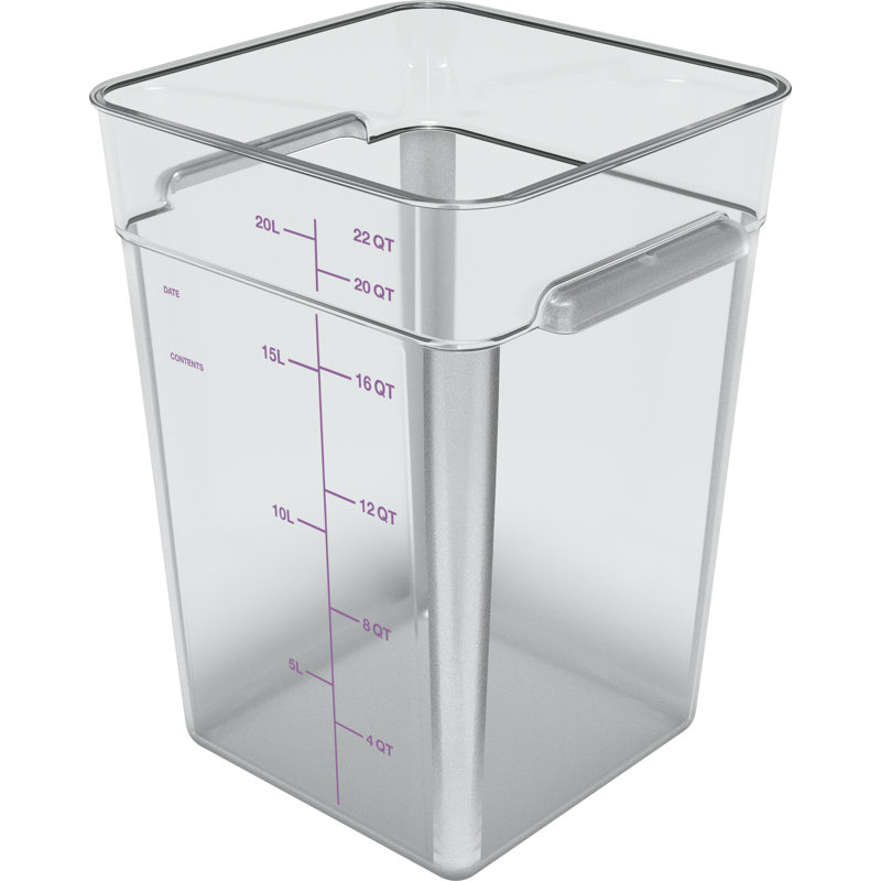 Contenant alimentaire en polycarbonate 22 pte carrés, Transparent