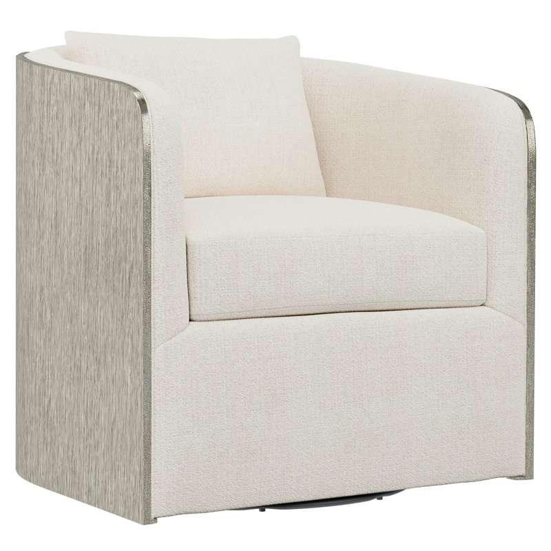 Eliot Upholstered Swivel Barrel Chair, Dorado Snow Crypton® Chenille 5558-000