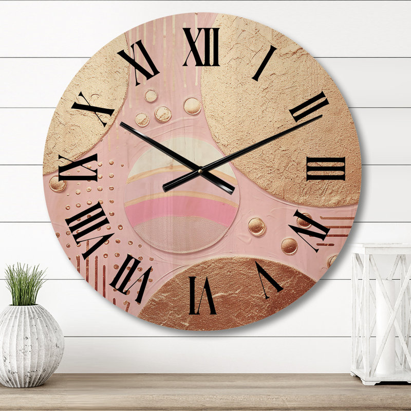 Horloge murale en bois doré Golden Moon, Moyenne
