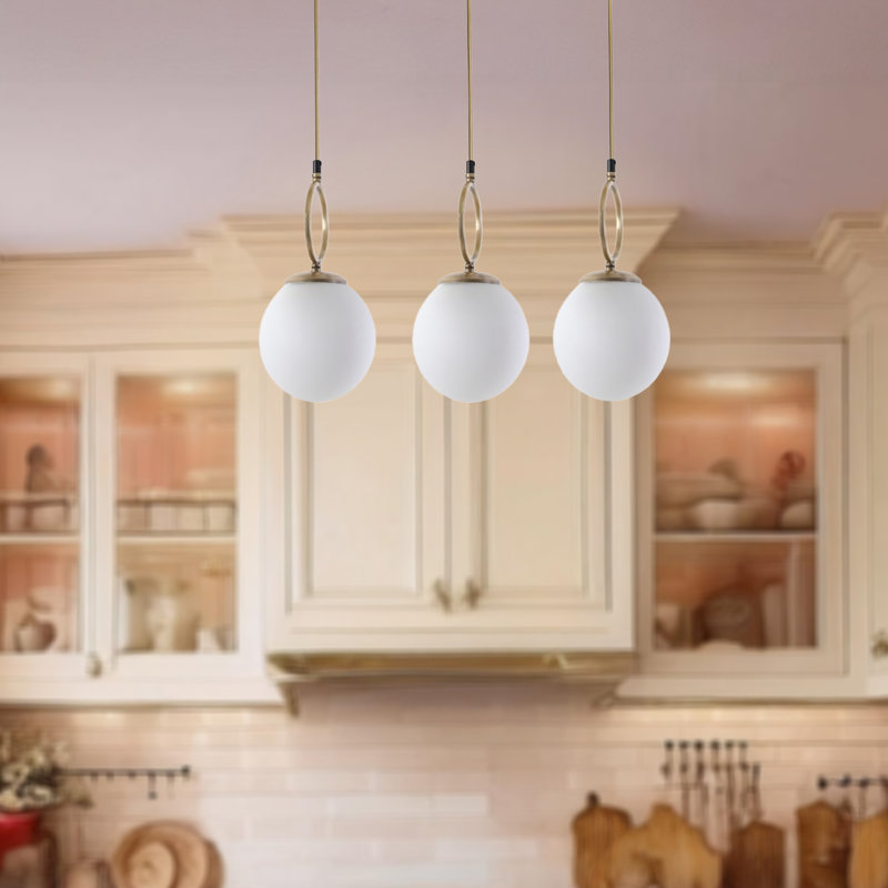 Luminaire suspendu pour îlot de cuisine 3 lumières à hauteur réglable