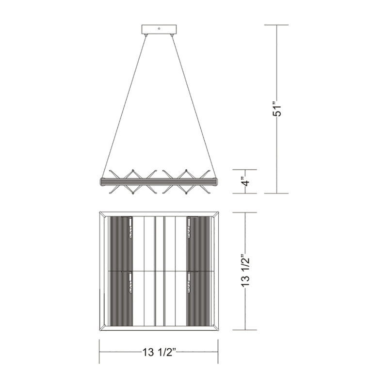 Loft 4-Light Kitchen Island Geometric Pendant