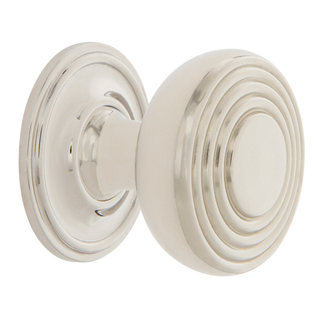 Nostalgic Warehouse Deco Brass 1 3/8" Cabinet Knob with Classic Rose Nostalgic Warehouse 