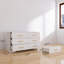 Commode 6 tiroirs blanche avec poignées dorées, bois d'ingénierie, style rustique - Chambre / Chambre d'amis-746348262