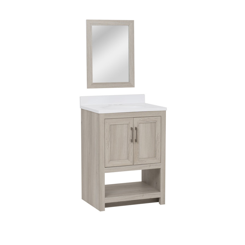 Stovall 24 Inch Vanity With Mirror, Sandstone