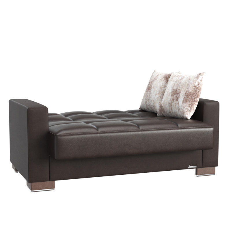 Causeuse convertible avec rangement en polyuréthane brun Primenest Collection Zenaero, Brun