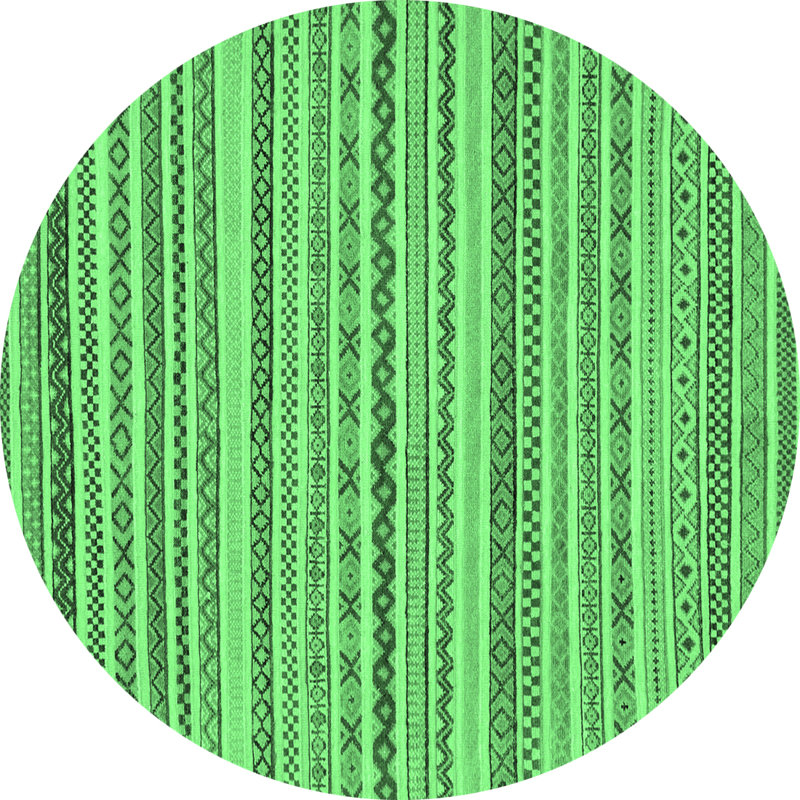 Kavitha Washable Geometric Indoor Rug, Round 6'