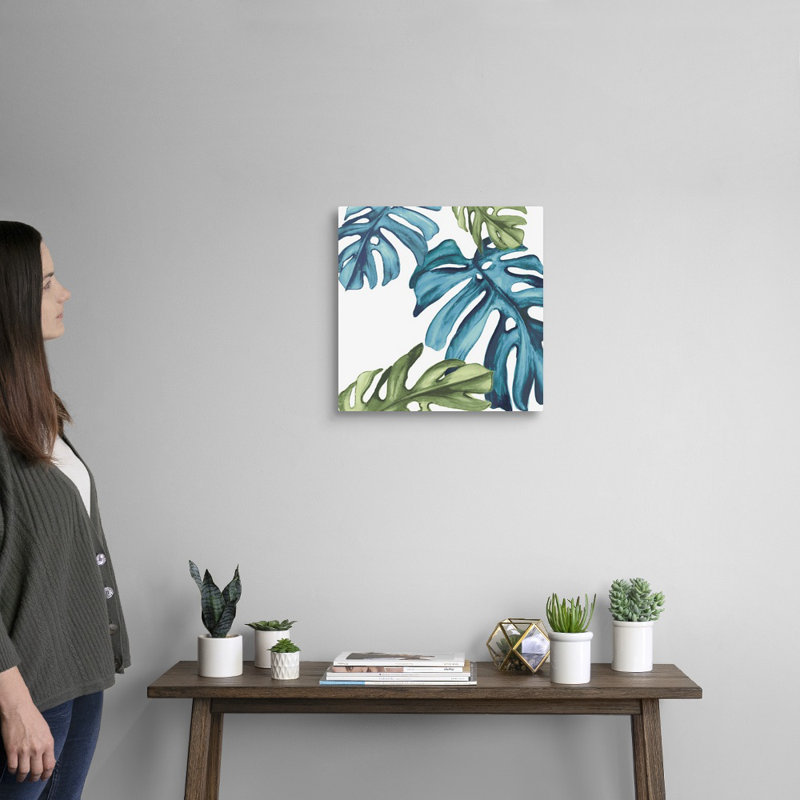 «Palm Leaves I» par Eva Watts - reproduction d'art sur toile, H 16 po x l 16 po x P 1,25 po, Toile tendue