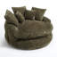Fauteuil méridienne large avec coussins-472684001