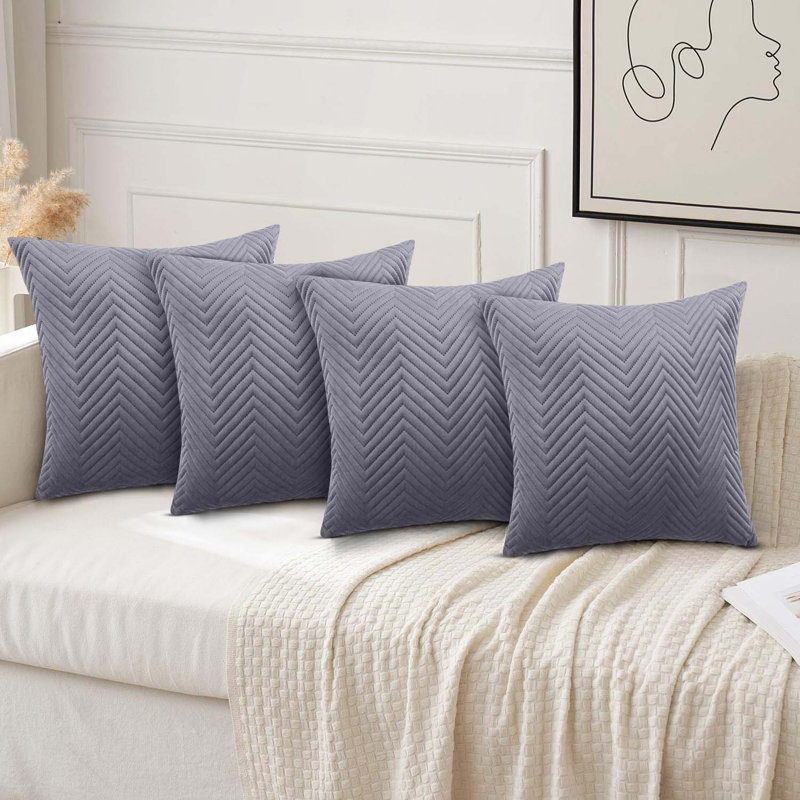 Square Throw Cushion Pad, Grey