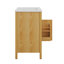 Ensemble de meuble-lavabo simple 24 po avec lavabo, armoire de rangement simple autoportante avec un tiroir rabattable, 2 tablettes de rangement et 2 tiroirs-1322742406