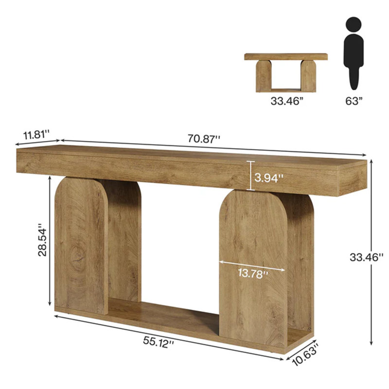Table basse durable, table de canapé élégante, table de couloir autoportante