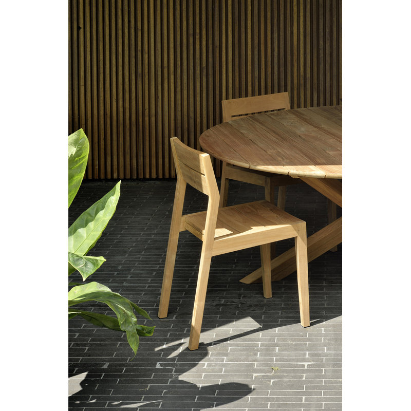 Outdoor Round Teak Dining Table, 64.2" Diameter