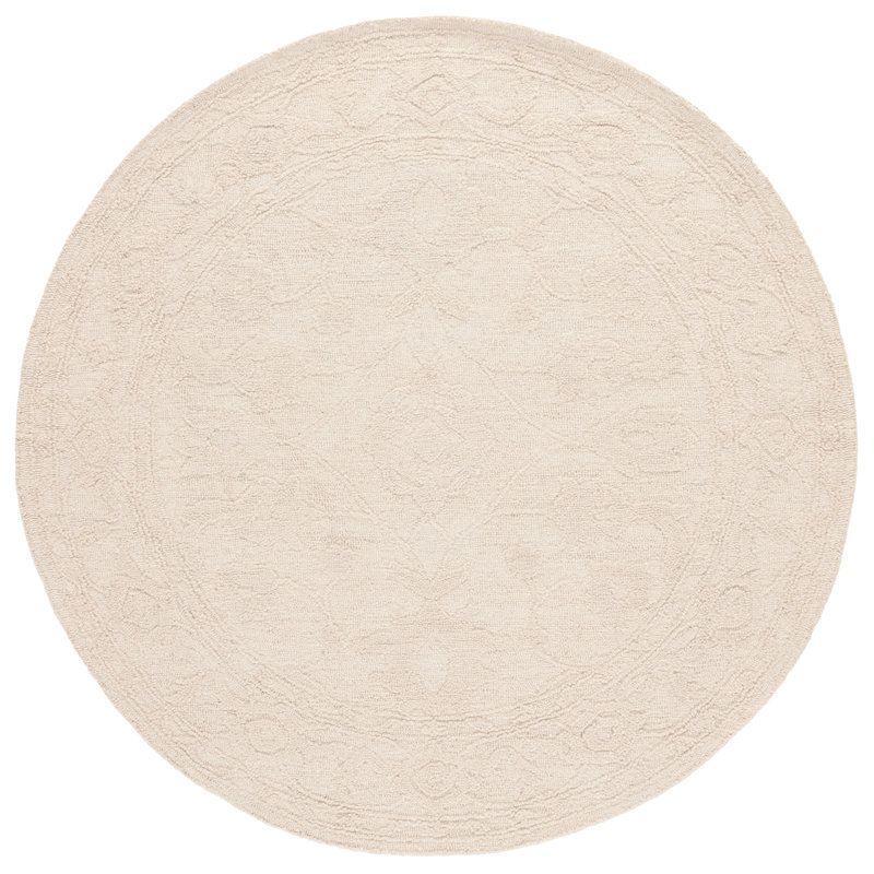Veshawn Hand Tufted Wool And Cotton Floral Rug, Square 6'