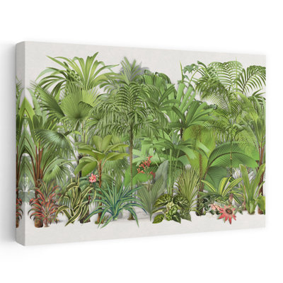 «Lush Tropical Jungle Tropical Palm Tree Forest Landscape», reproduction d'art mural
