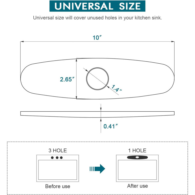 10" Matte Black Oval Faucet Hole Cover