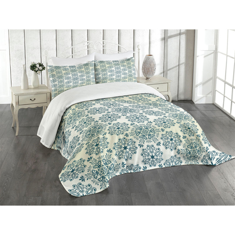 Ensemble de couvre-lit Ambesonne Winter Mandala, Couvre-lit très grand + 2 taies décoratives stan