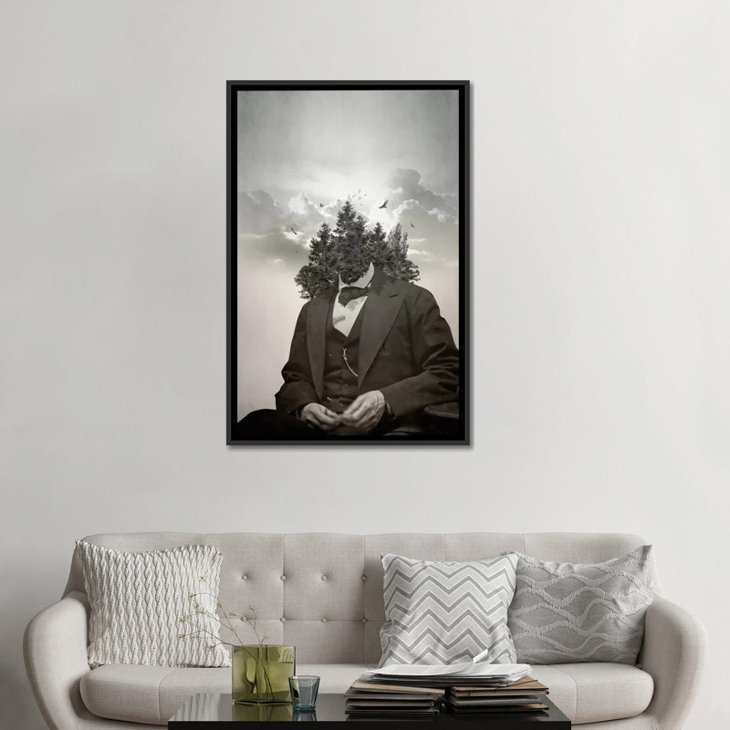 «Forest», impression sur toile, Toile avec cadre noir, Pas de tapis, H 48 po x l 32 po x P 1,5 po