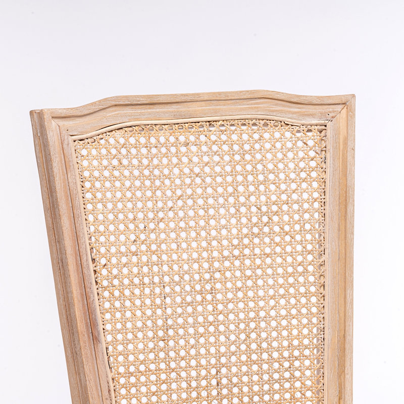 Accent Chairs Living Room Chairs Set Of 2 Solid Wood Frame Linen Fabric Square Rattan Back Dining Chairs