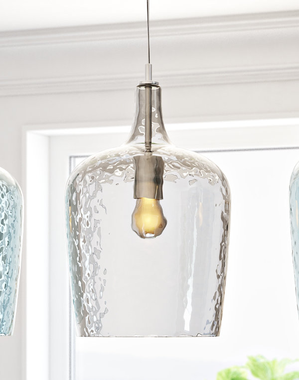 Glass 1 - Light Chrome Jar Pendant, Clear