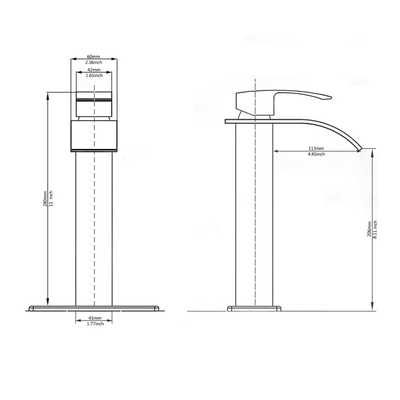 Single Hole Bathroom Faucet, Brushed Gold
