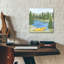  «Kayak At The Lake» par Deb Strain, art mural en verre acrylique, 12 po x 12 po