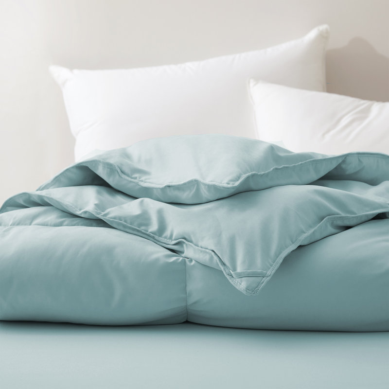 All Season Down Feather Fiber Comforter Duvet Insert with 8 Corner Tabs, California King, Blue