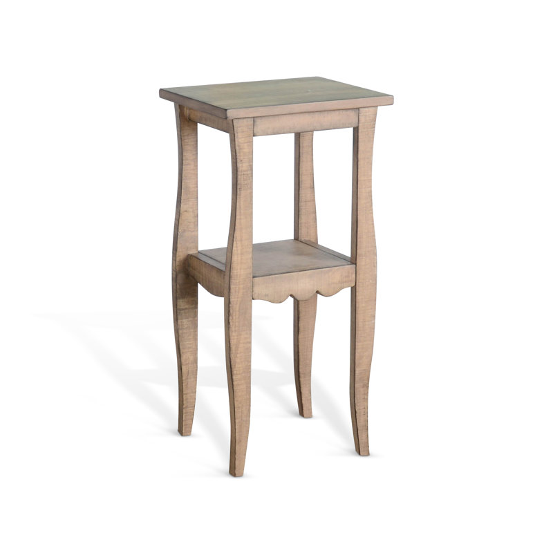 Komor Solid Wood End Table, Beach Pebble, 28" H x 14" W x 11" D