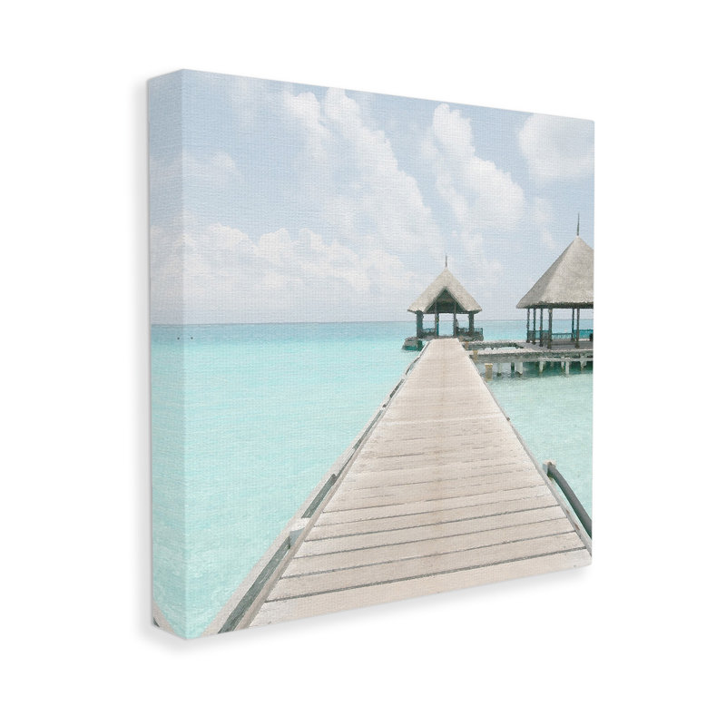 Art mural sur toile Tropical Beach Pier par Noah Bay, H 36 po x l 36 po