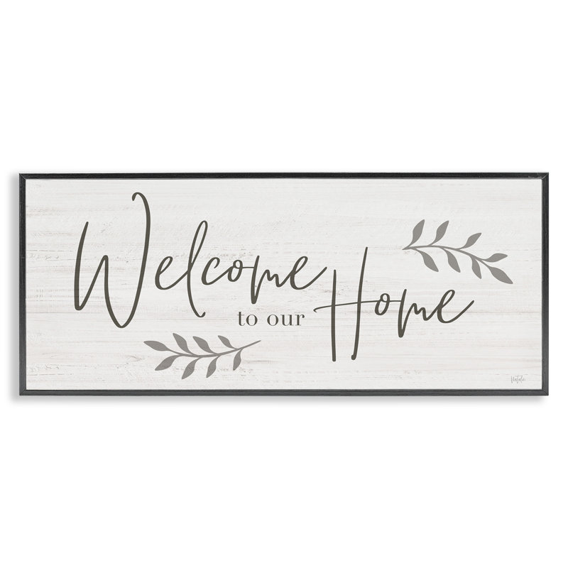 Welcome To Our Home Country Sign Black Framed Giclee Art by Natalie Carpentieri, Midnight Black Framed Giclee
