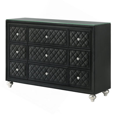 Commode et commode capitonnées en velours 1Pc