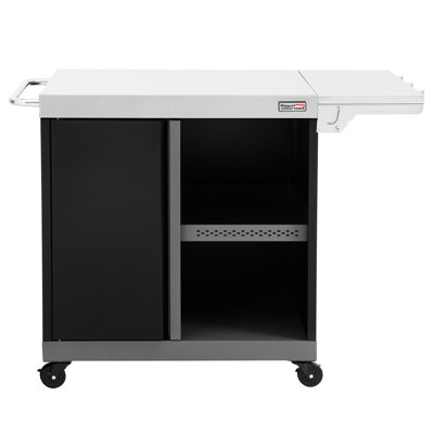 Royal Gourmet Movable Kitchen Island Cart with Stainless Steel Countertop, Black by Royal Gourmet