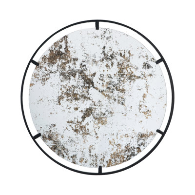 Unique Metal-Framed Industrial Round Mirror For Stylish Wall Decoration