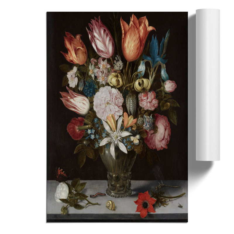 Still Life With Flowers Vol.5 by Ambrosius Bosschaert - No Frame Painting, 59cm H x 42cm W x 0.1cm D