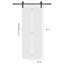 Porte pliante moderne à panneau plat 32 po X 80 po Porte de grange coulissante en panneau de fibres à densité moyenne avec ensemble de quincaillerie-125615926