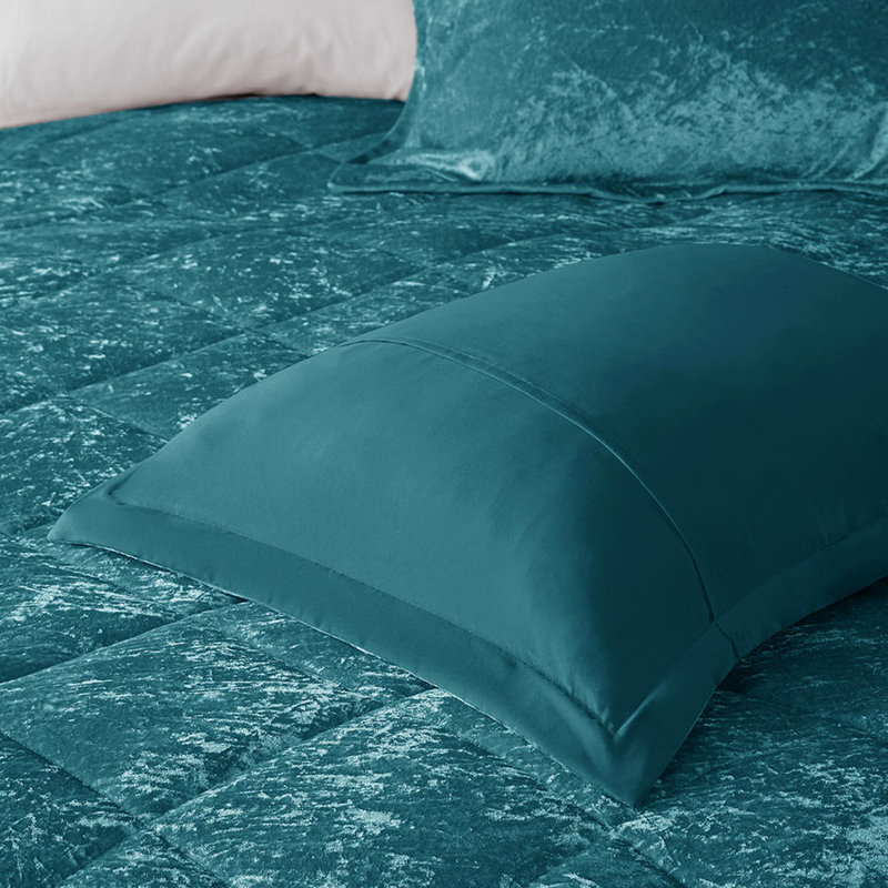 Housse de couette en velours pour lit simple / simple TG, Sarcelle, Housse de couette simple et 3 pièces supplémenta