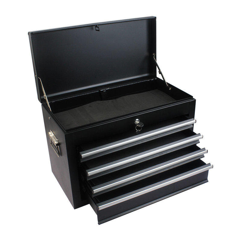Armoire à outils roulante à 6 tiroirs sur roulettes, coffre à outils verrouillable en acier avec boîte à outils amovible, organisateur de rangement robuste pour atelier de réparation de garage, noir