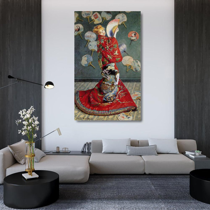 "Camille Monet en costume japonais" par Claude Monet - Art mural sur toile tendue avec châssis, H 48 po x l 33 po