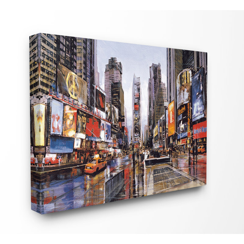 « times square refoules on a day pluie », reproduction d’impression, Toile tendue, H 16 po x l 20 po x P 1,5 po