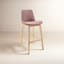 Tabouret de bar Amar en tissu et base en frêne naturel - ensemble de 1-2101338534