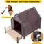 Niche pour chien avec doublure isolante, chenil imperméable pour chiens de petite et grande taille, abri pour chien extérieur 100% isolé avec plancher surélevé pour l'hiver (brun)-438335965-438335964