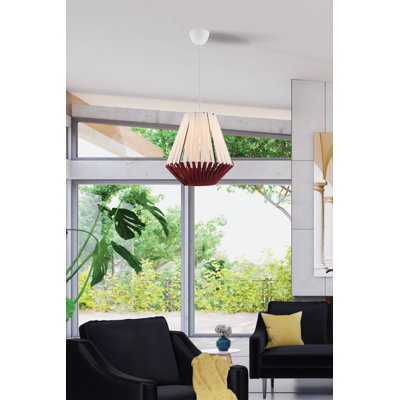 Elegant Metal Chandelier with Macrame Rope Cap, 10.2 x 10.2 x 11.8 inches | Adjustable Height Up to 23.6 inches | E27 Socket, Max 40W | Stylish White & Red Design, CE Certified | Perfect for Dining Room & Living Spaces